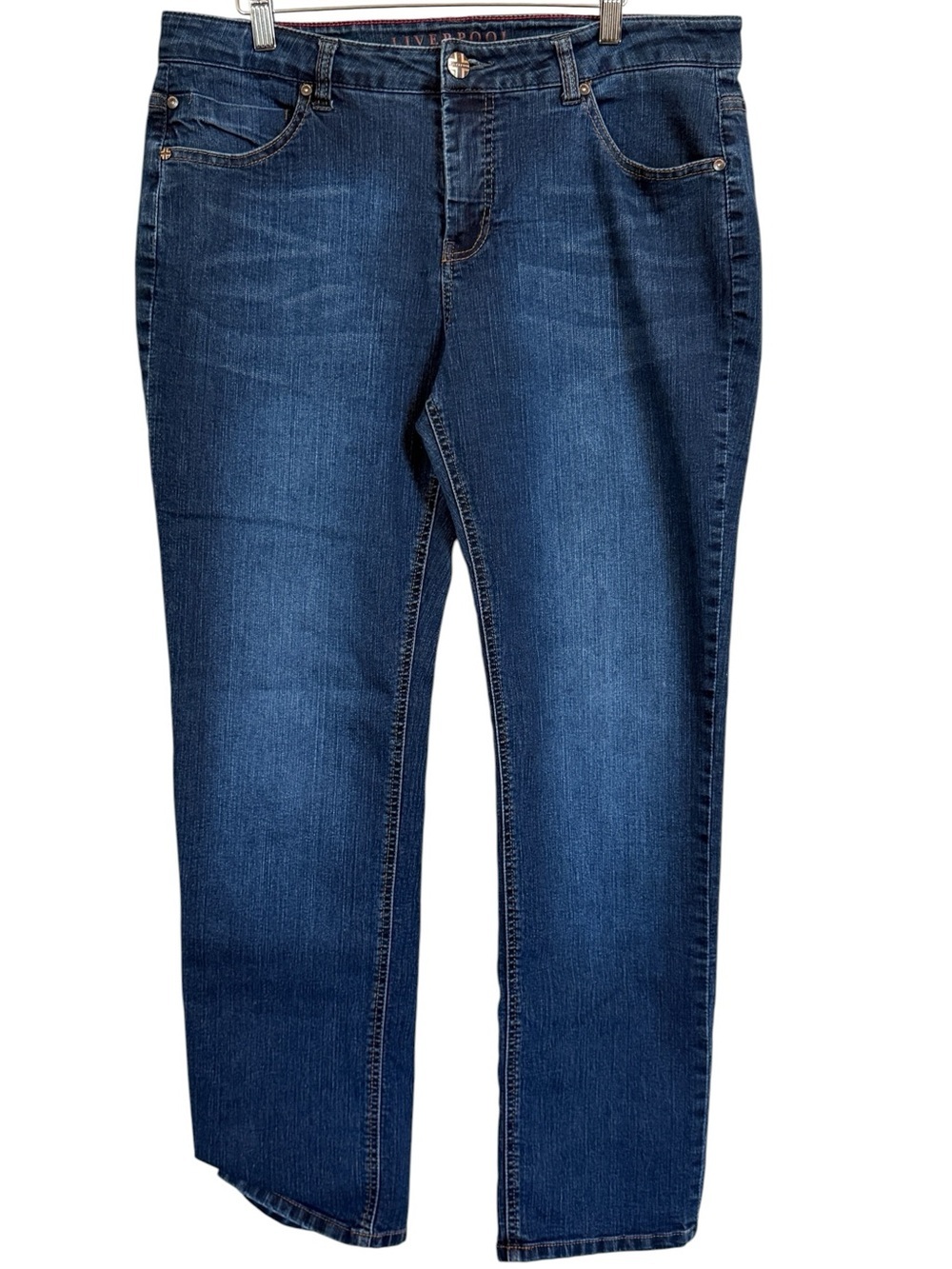 Liverpool Sadie Straight Jeans Women’s Size 16/33 Dark Wash Stretch Denim